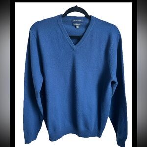 Club Room Luxury Men’s 100% Cashmere V-Neck Sweater Blue Size Small